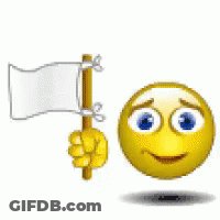 Yellow Smiley Holding White Flag GIF