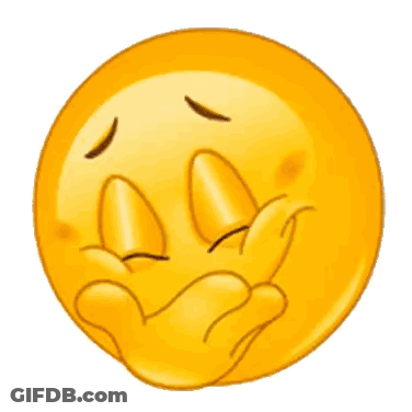 Yellow Smiley Laughing Covering Mouth GIF