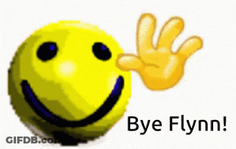Yellow Smiley Saying Bye Flynn GIF