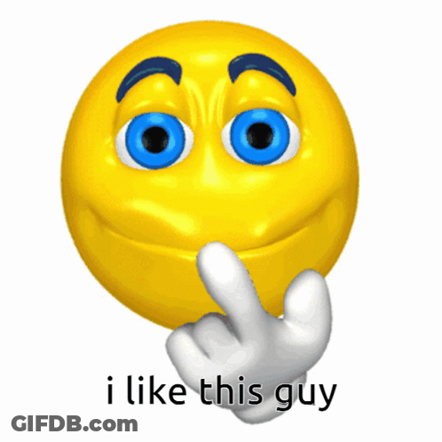 Yellow Smiley Saying I Like This Guy GIF