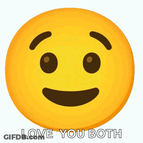 Yellow Smiley Saying Love You Both GIF