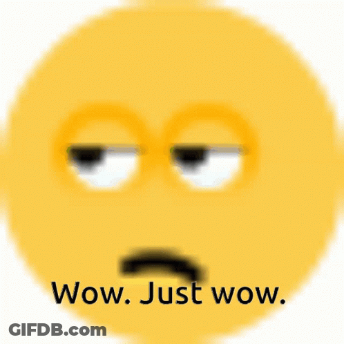 Yellow Smiley Saying Wow Just Wow GIF