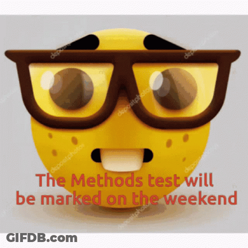 Yellow Smiley Wearing Glasses With Methods Test Will Be Marked GIF