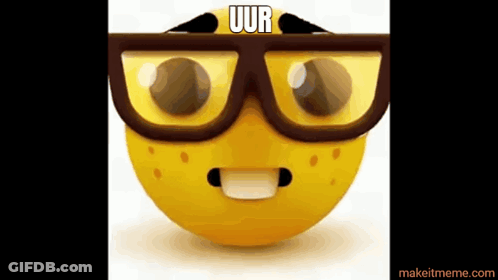 Yellow Smiley Wearing Glasses With Uur GIF