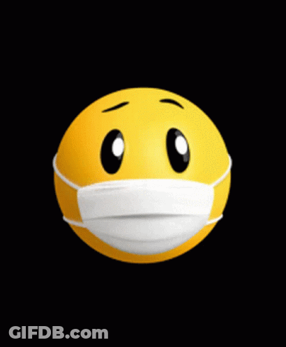 Yellow Smiley Wearing Medical Mask GIF
