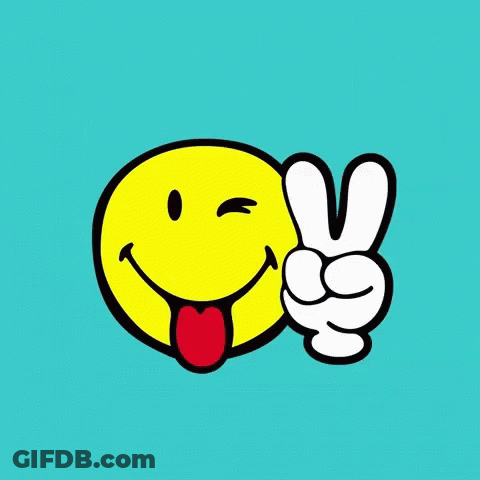 Yellow Smiley Winking With Two Fingers GIF