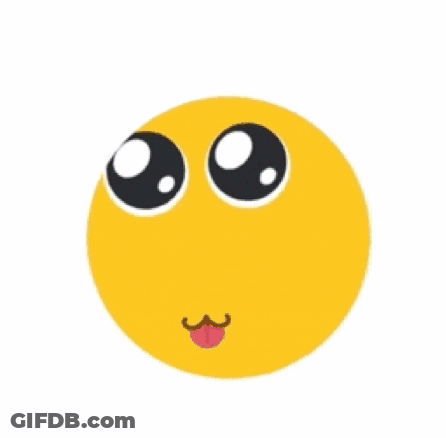 Yellow Smiley With Big Eyes And Tongue Out GIF
