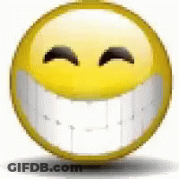 Yellow Smiley With Big White Teeth Smiling GIF
