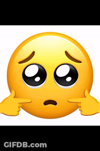 Yellow Smiley With Black Eyes Pointing To Itself GIF