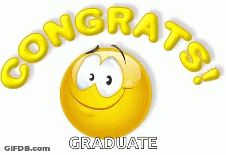 Yellow Smiley With Congrats Graduate GIF