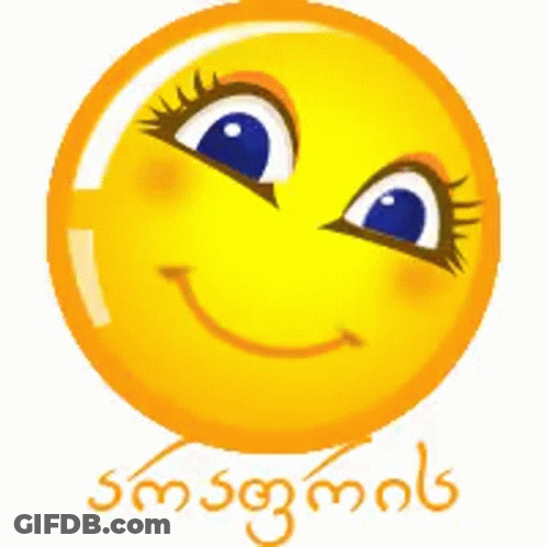 Yellow Smiley With Foreign Language GIF
