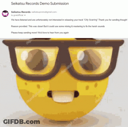 Yellow Smiley With Glasses From Seikatsu Records GIF