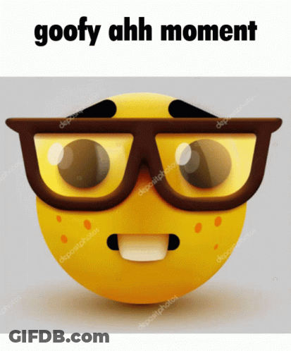 Yellow Smiley With Glasses Goofy Ahh Moment GIF