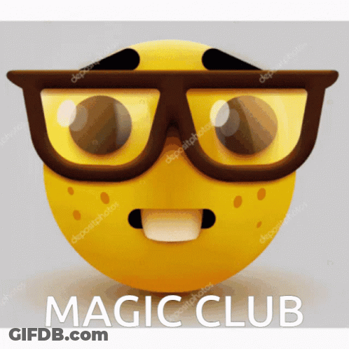 Yellow Smiley With Glasses Magic Club GIF