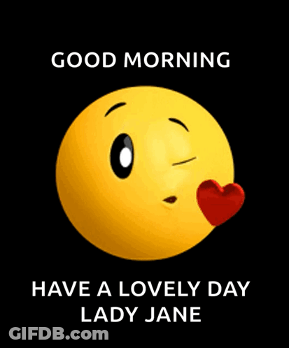 Yellow Smiley With Heart And Good Morning GIF