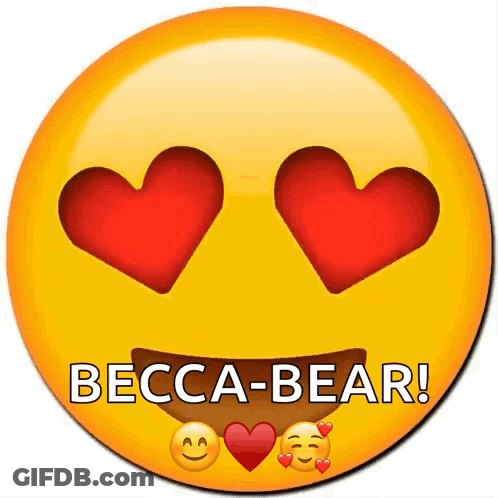 Yellow Smiley With Heart Eyes Becca Bear GIF