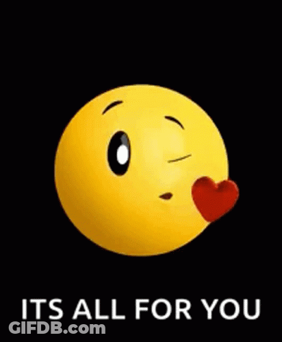 Yellow Smiley With Red Heart Eye Saying It's All For You GIF