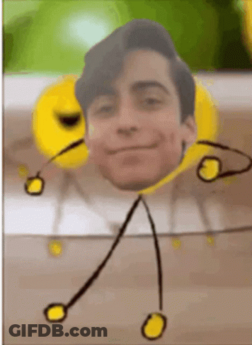Yellow Smiley With Stick Figure Arms And Legs GIF