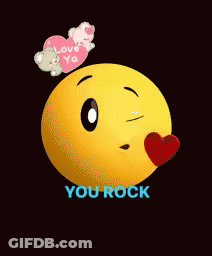 Yellow Smiley With Teddy Bear Saying You Rock GIF