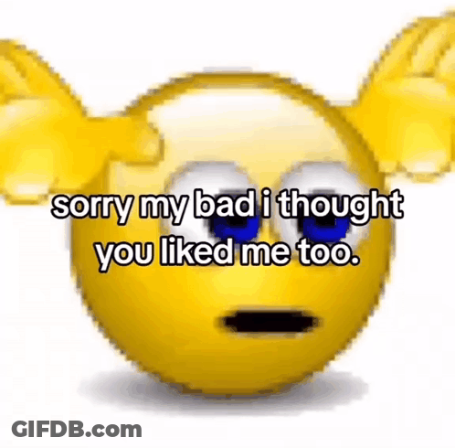 Yellow Smiley With Wings Sorry My Bad I Thought You Liked Me Too GIF