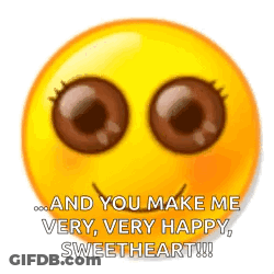 Yellow Smiley You Make Me Happy Sweetheart GIF