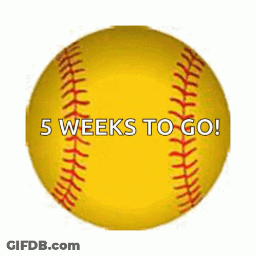 Yellow Softball Saying 5 Weeks To Go GIF