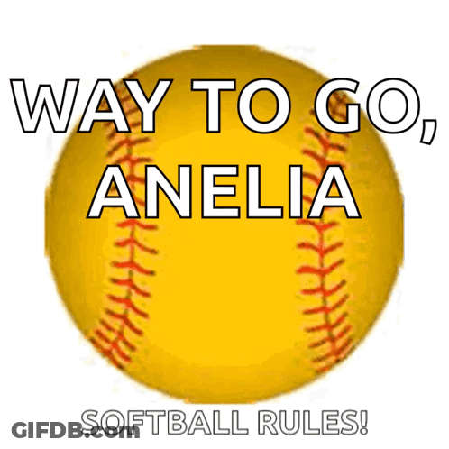 Yellow Softball Saying Way To Go Amelia Softball Rules GIF