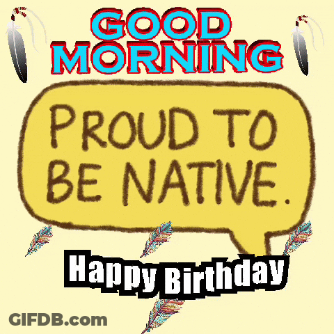 Yellow Speech Bubble Saying Proud To Be Native GIF