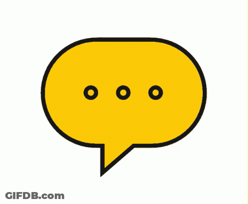 Yellow Speech Bubble With Three Black Dots GIF