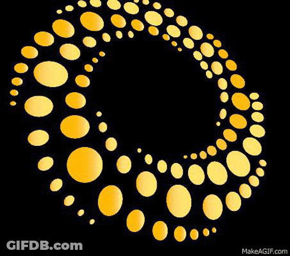 Yellow Spiral Sphere Moving GIF