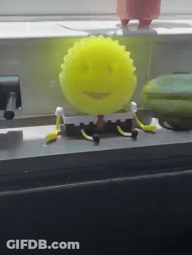 Yellow Sponge Smiling GIF