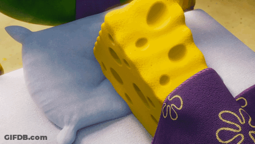 Yellow Spongebob Cheese On Bed GIF