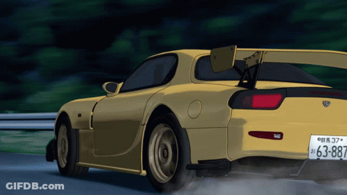 Yellow Sports Car With License Plate 63 GIF