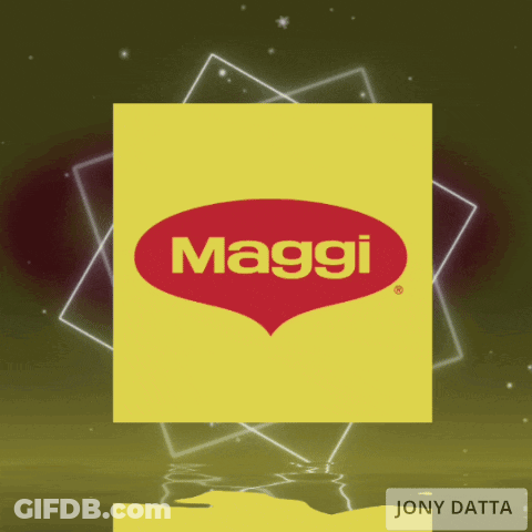 Yellow Square With Red Maggi Logo GIF