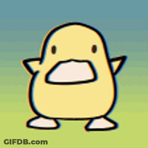 Yellow Squishy Duck Dance In The Rainbow GIF
