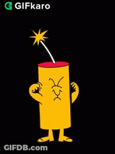 Yellow Star With Boom In Red GIF