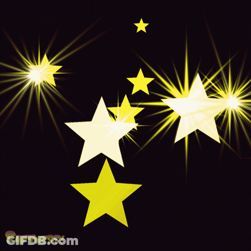 Yellow Stars Black Background Softness GIF
