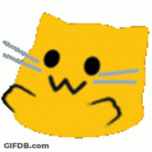 Yellow Sticker Cat Screaming GIF