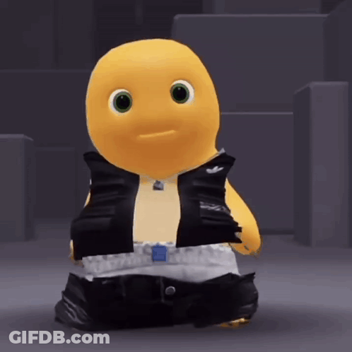 Yellow Stuffed Animal In Black Adidas Vest GIF