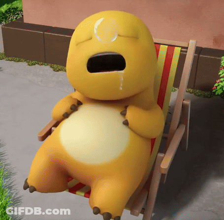 Yellow Stuffed Animal Smiling In Mirror GIF