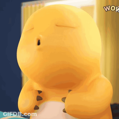 Yellow Stuffed Animal Wow GIF