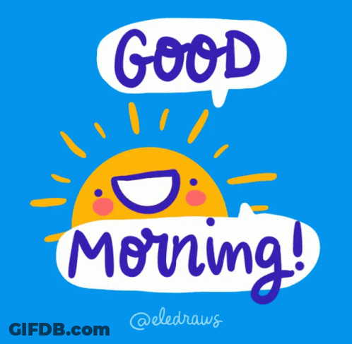 Yellow Sun Saying Good Morning GIF