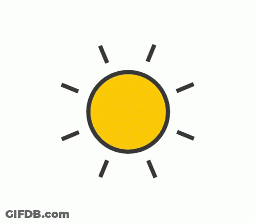 Yellow Sun With Black Lines GIF