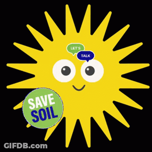 Yellow Sun With Save Soil Green Circle GIF
