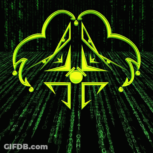 Yellow Symbol On Matrix Background GIF