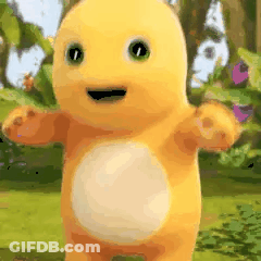 Yellow Teddy Bear With Green Eyes GIF