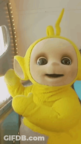 Yellow Teletubbies Doll Giving Thumbs Up GIF