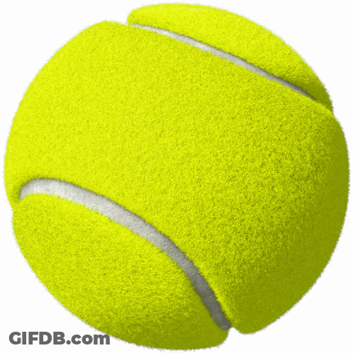 Yellow Tennis Ball With White Stripe GIF