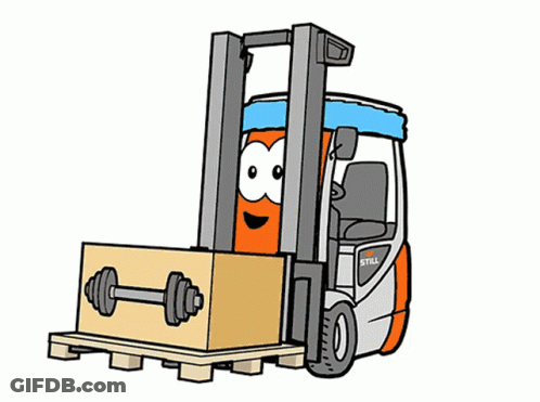 Yellow Toyota Forklift Parked At Sunset GIF