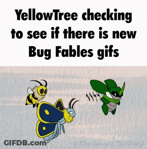 Yellow Tree Checking For New Bug Fables GIF